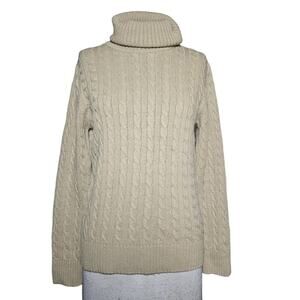 Tan Turtleneck Wool Blend Sweater Size Medium